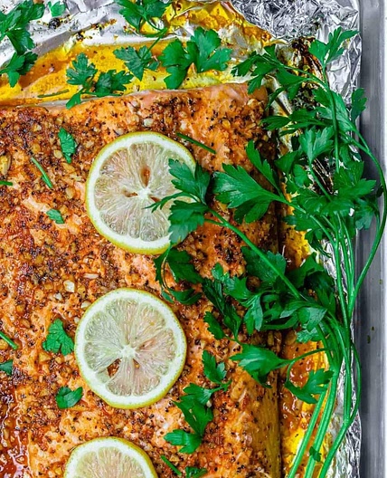 BAKED LEMON GARLIC SALMON RECIPE