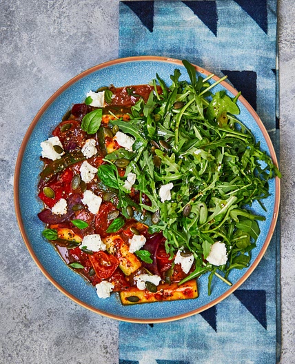 Chunky Mixed Veg Stew With Goats’ Cheese