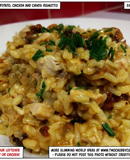 syn-free sweet potato, chive and chicken risnotto