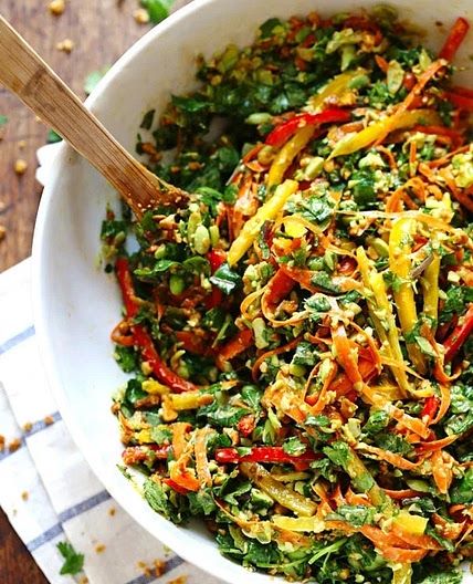 Chopped Thai Salad with Sesame Garlic Dressing