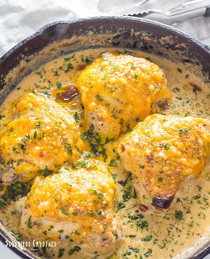 Skillet Crack Chicken Keto Thighs
