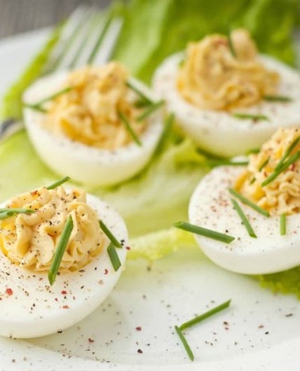Parmesan Chive Deviled Eggs
