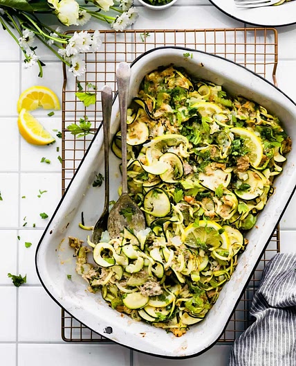 Keto Green Chile Tuna Casserole (with zucchini noodles )