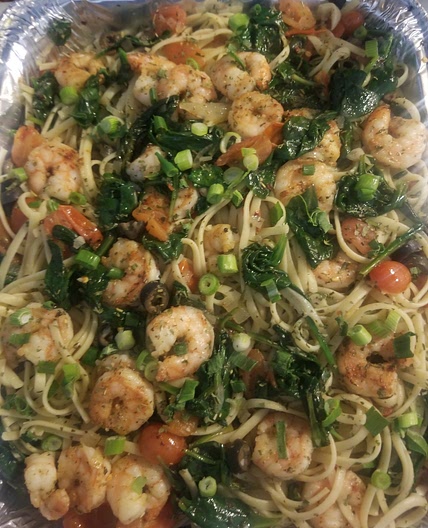 Shrimp Fresca with linguini