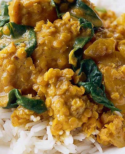 Quick chicken and lentil curry
