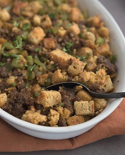Keto Spicy Sausage and Cheddar Stuffing
