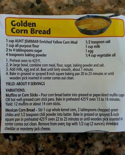 Aunt Jemima’s Golden Corn Bread
