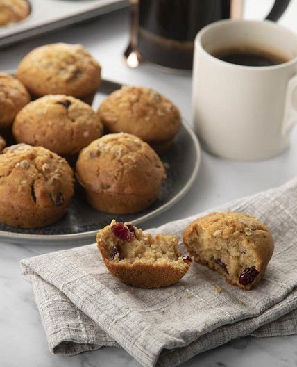 Leftover Porridge & Cranberry Muffins
