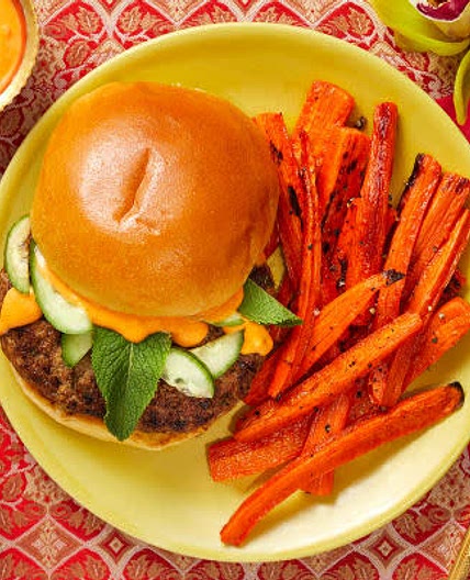 HF - Bánh MÌ Burgers with Vietnamese-Style Lemongrass Pork and Sriracha Mayo