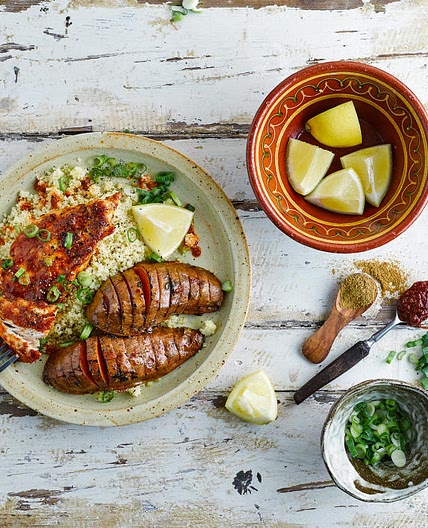 G - Dean Edwards' Chicken With Hasselback Sweet Potatoes