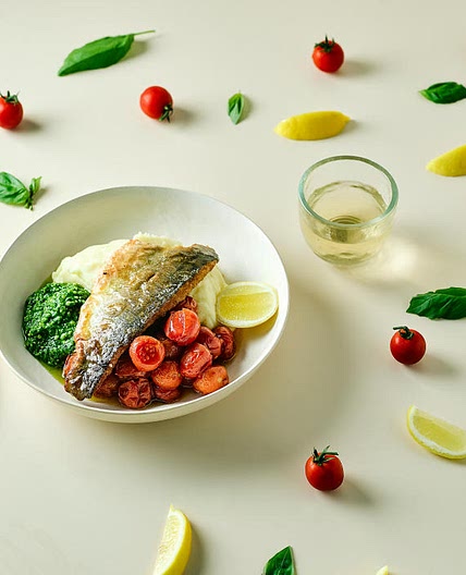G - Basa With Lemon Mash & Pesto
