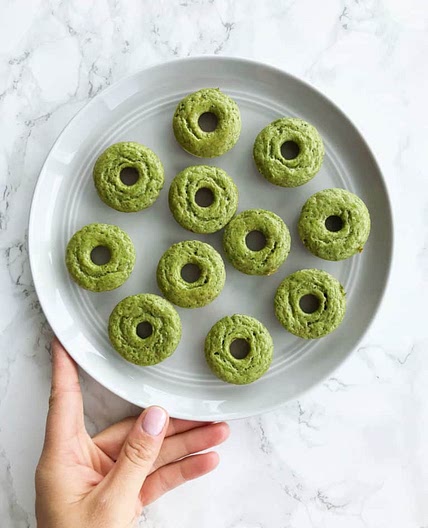 Spinach Banana and Oat Donuts
