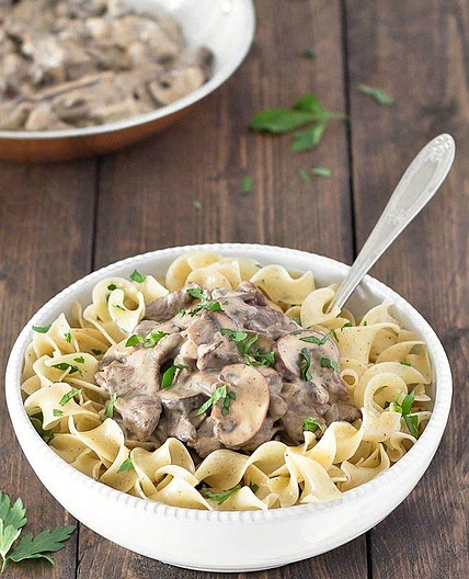 Healthier Beef Stroganoff