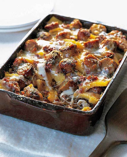 Baked Polenta with Sausage and Cheese