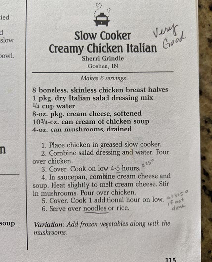 Slow Cooker Creamy Chicken Italian