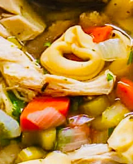 Chicken Soup with Ricotta & Spinach Tortellini.