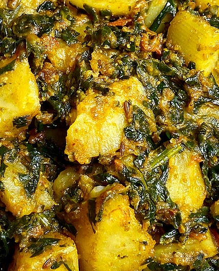 Aloo Palak (Spinach with Potatoes)