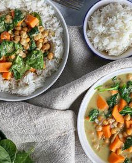 Thai Sweet Potato & Chickpea Green Curry