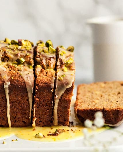 Pistachio Cardamom Orange Yogurt Bread