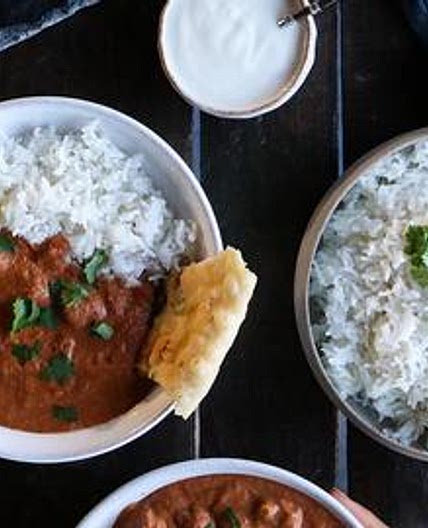 Vegan Butter "Chicken" with Baked Tofu