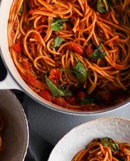 One-Pot Tomato Lentil Pasta