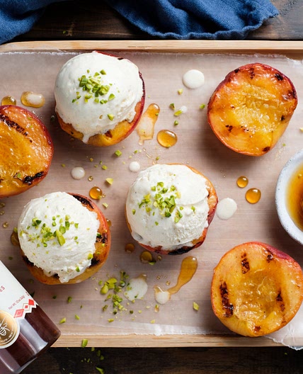 Hot Honey Grilled Peaches