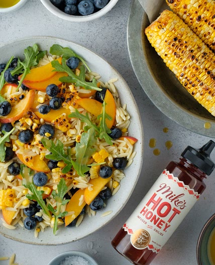 Hot Honey Orzo Summer Salad