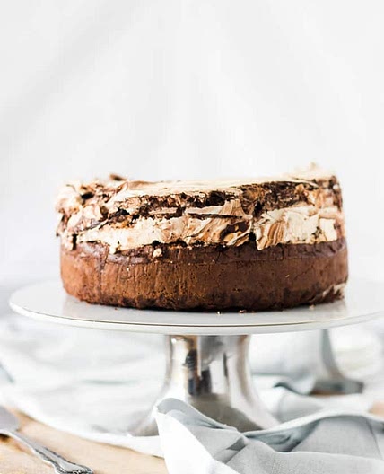 Chocolate Meringue Brownie Cake