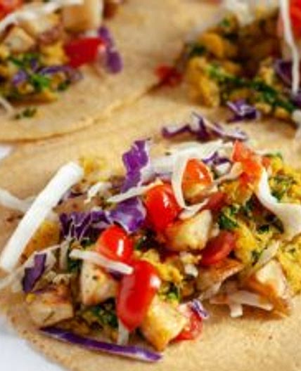 Chickpea and Rosemary Roasted Potato Vegan Breakfast Tacos
