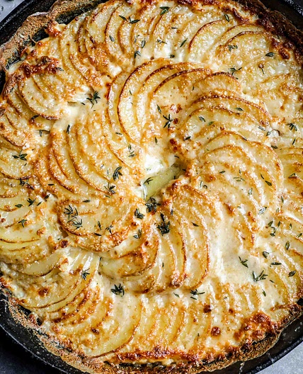 Crispy Parmesan and Gruyere Potato Gratin — Flourishing Foodie
