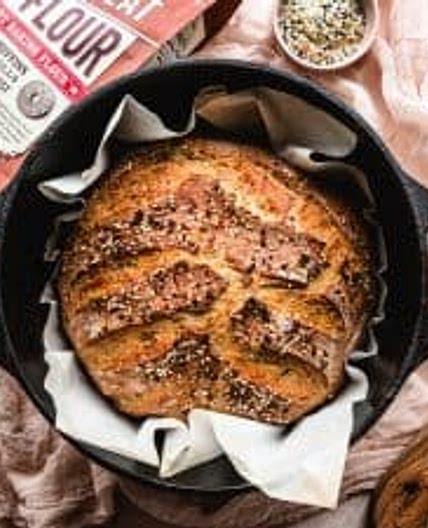 Dutch Oven Bread with Cheddar and Everything Bagel Seasoning