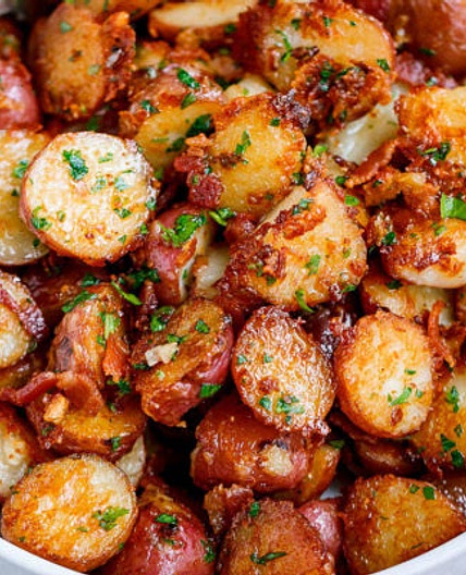 Roasted Garlic Butter Parmesan Potatoes