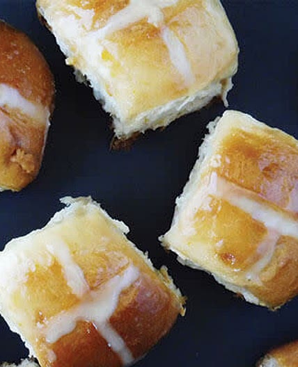 IVOIRE AND CANDIED KUMQUAT HOT CROSS BUNS