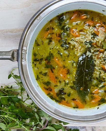 SPRING-CLEAN VEGETABLE BROWN RICE SOUP — Jasmine Hemsley