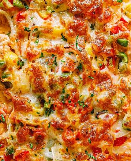 Creamy Baked Fajita Chicken Casserole