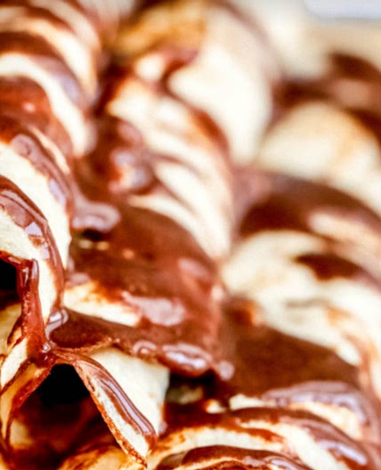 Chocolate Glazed Banana Crepes