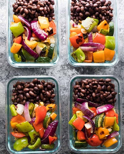 Grilled Veggie & Black Bean Meal Prep Bowls