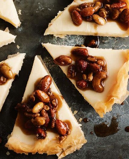 White chocolate filo tart