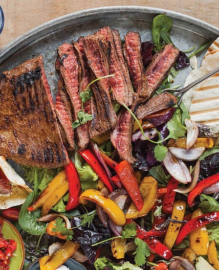 Steak Fajitas with Grilled Capsicum and Onions