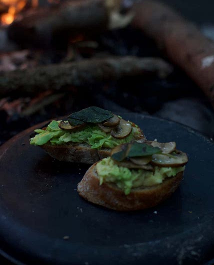Avocado Mushroom Crostini