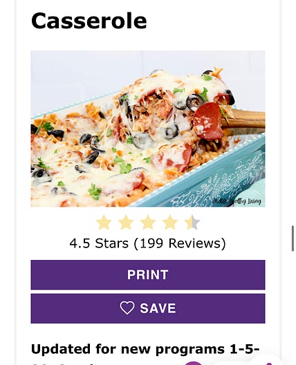 Weight Watchers Pepperoni Pizza Casserole