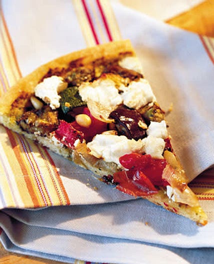 Vegetable and Goat Cheese Pizza