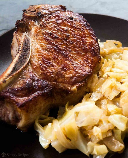 Pork Chops with Braised Cabbage