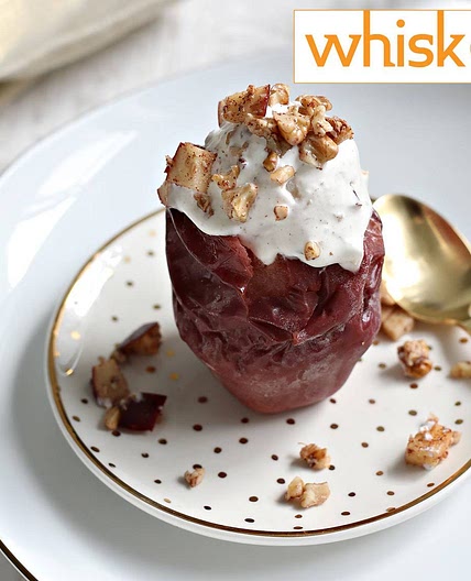 Charoset Ice Cream on a Baked Apple
