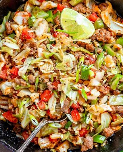 Fried Cabbage Sausage Skillet