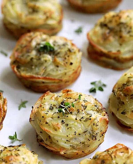Garlic Herb Muffin Pan Potato Galettes