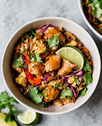 Healthy Chicken Pad Thai (Noodle-free!)