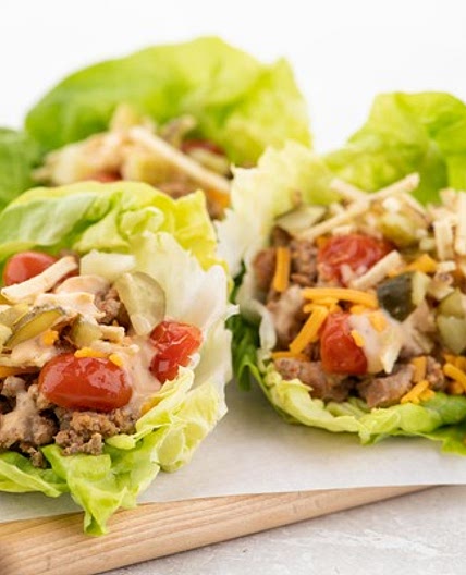 Pork Cheeseburger Lettuce Wraps