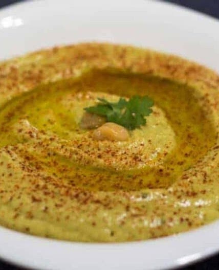 Spicy Garlicky Avocado Hummus