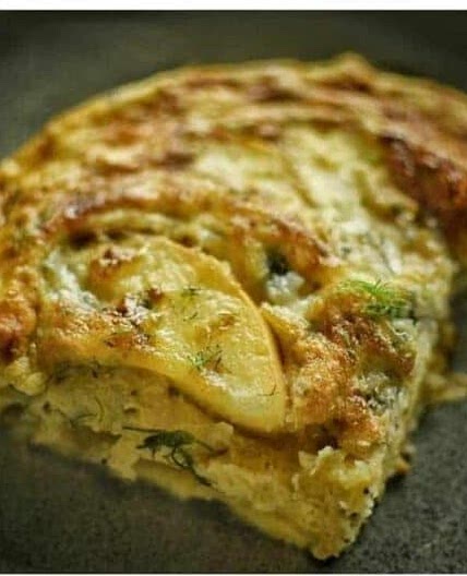 Caramelized Fennel, Apple & Blue Cheese Frittata
